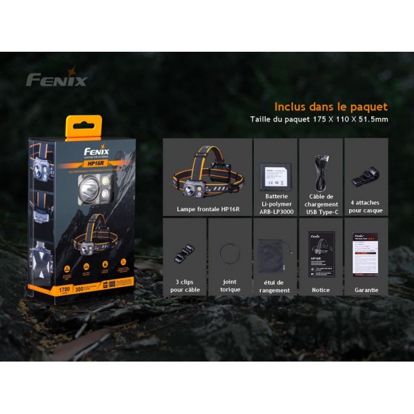 Lampe frontale rechargeable FENIX HP16r 1700 lumens - Armurerie Pisteurs