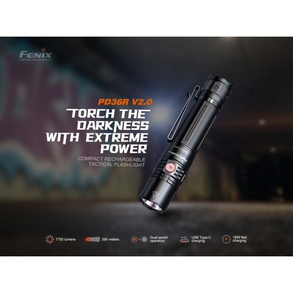 Lampe Fenix PD36R V2.0 1700 Lumens - lampe torche tactique rechargeable